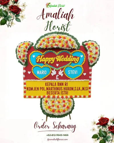 Karangan Papan Bunga Pernikahan di Tengkudak
